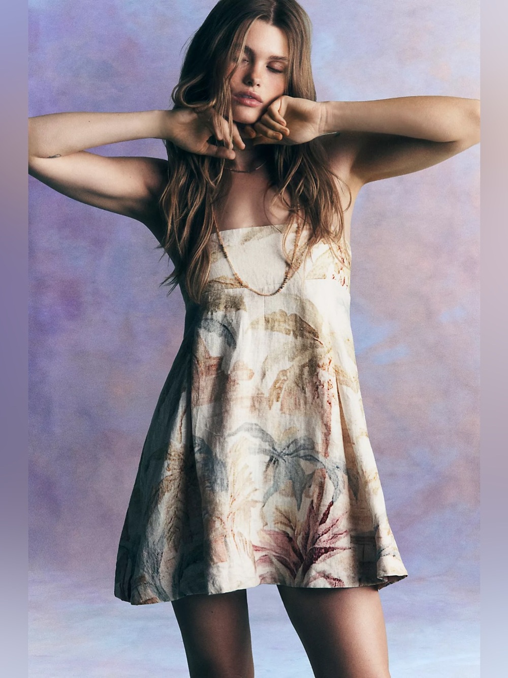 Free people Sun Chaser Mini Dress Palm Combo